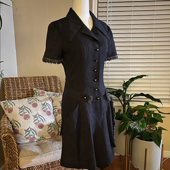 Authentic Vintage Chanel Denim Dress Size 38 - Picture 3 of 13